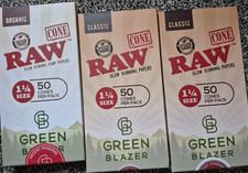 Green Blazer Raw Cones 150 Slow Burning w Pre rolled tips Classic  and organic picture