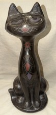 VTG Manuel Felguerez Mexican Cat Mid Century Modern Pottery Sculpture, 14” Tall picture