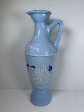 Vintage Light Blue Glass SOCRATES Decanter(empty) Decorative Blue White picture