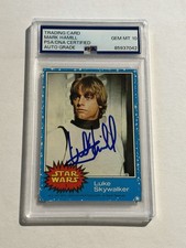 Mark Hamill 1977 Topps Star Wars #1 Luke Skywalker Signed Auto RC Rookie PSA 10 picture