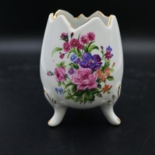 Vintage Floral Cracked Egg Floral Planter picture