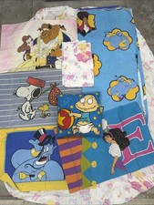 Vintage/ 90’s Kids Bedding Bundle Pillowcases And Sheeting For Seamstress  picture