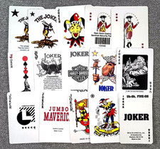 Joker Playing Card Lot 15x Mixed Vintage Jokers Poker Casino Camel Santa Harley picture