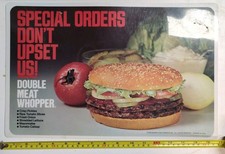 Vintage Burger King Double Meat Whopper Advertisement Placemats 1975 - 17