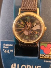 *New Old Stock*Vintage Disney LORUS Mickey Mouse Women's 38mm Holographic Watch picture