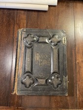 VINTAGE HOLY BIBLE LEATHER BOOK 1800 WITH NEW TESTAMENT OLD Used Condition picture