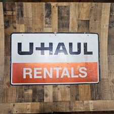 Vintage 1998 U-Haul Rentals Double Sided Metal Sign 41X24” picture