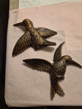 Set Of 2 Vtg Hummingbirds 1977 - 7450  Plastic Copper Color Dart Ind picture