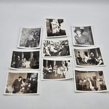 1960s Adult Halloween Party Photos Costume Face Vtg Snapshot B&W Lot Of 9 picture