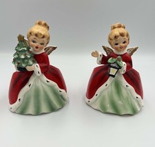 Vtg Lot 2 Napco Napcoware Christmas Tree Angels Lantern Planter Figurines Japan picture
