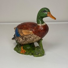 Vtg Ceramic Mallard Duck Figurine Hand Painted Hobbyist Studio Decoy Cabin Decor picture