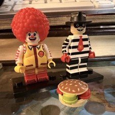 2x Figure Ronald McDonald Minifigure Fat Gut McDonald's Hamburgler Clown Lego picture