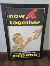  Vintage Red Cross United Appeal Poster Cleveland Original Framed picture