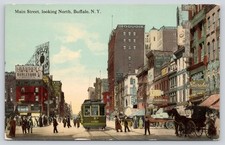 Buffalo NY Main Street Coca Cola Sign Burlesque Shows Billboard 1910s Postcard picture