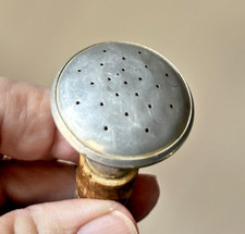 Vintage Aluminum Laundry Bottle Sprinkler Ironing Bottle Stopper Top Cork picture
