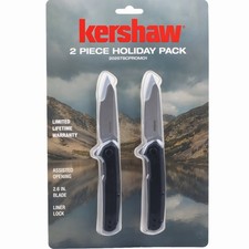 Kershaw Linerlock A/O Tactical Folding Pocket Knife Set of 2 KS7017 Black picture