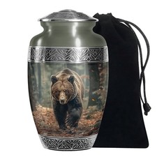 Bear Strong Memorial Urns for Ashes Adult Mom, Handcrafted Urn (10 Inch) picture