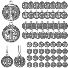 Tudomro 120 Pieces St Benedict Medals 0.94 x 0.79 x inches, silver picture