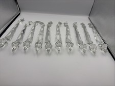 10 Huge French Cut Crystal Chandelier Mantle  Antique Luster Spear Prisms 13” picture