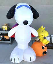 2004 Gemmy Peanuts Snoopy Woodstock Halloween 7 Ft Airblown Inflatable w/ Box picture