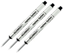 3 Schmidt Short Capless Rollerball Refills, Fits Retro 51, P8126, P8127, P8120 picture
