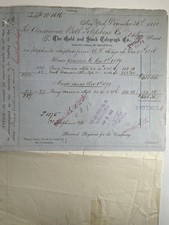 1881 American Bell Telephone Co Antique Invoice Gold Stock Telegraph Edison Era picture