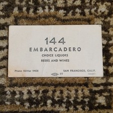 Vintage 144 Embarcadero Beer Business Card San Francisco California Funny Back picture
