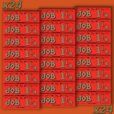 x24 JOB Rolling Papers 1 1/4 Orange Red Slow Burning Cigarette Papers (24 Packs) picture