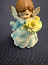 Antique Norleans Angel of the Month March Blue Gown Yellow Flowers picture