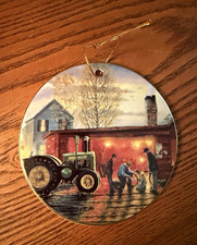 John Deere Ceramic Advertising Ornament Original 1995 Agriculture Theme picture