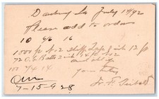1892 Please Add to Order WJ Young an Co Danbury IA Clinton Iowa IA Postal Card picture