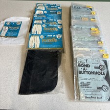 Lot 35 Vintage Sewing Notions E-Z Iron On Replacement Pockets Bond-A-Buttonhole picture