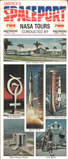 1960s NASA SPACEPORT John F. Kennedy Space Center Brochure FLORIDA Greyhound TWA picture