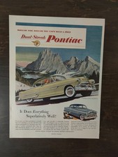 Vintage 1953 Pontiac Dual-Streak Yellow Blue Cars Full Page Original Ad picture