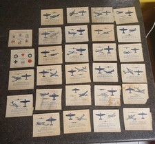 1940-45 WWII Aircraft Spotter Series Sweet Caporal RARE PARTIAL SET of 28 Cards picture