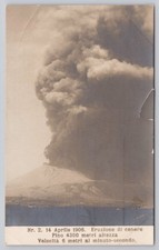 1906 Mt. Vesuvius Eruption Real Photo Postcard Italy Volcano Ash Plume picture
