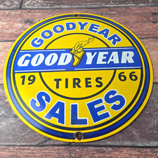 Vintage Tires Sign - Advertising Porcelain Gas Pump Service Tires Sign picture