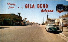 Gila Bend AZ Street Scene Highway 80 Petley Studios c1960s Vintage Postcard picture