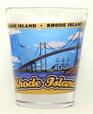 RHODE ISLAND STATE WRAPAROUND SHOT GLASS SHOTGLASS picture