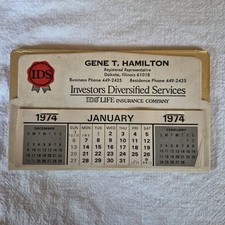 Vintage 1974 Advertising Desk Calendar Gene T. Hamilton Dakota, IL IDS Insurance picture