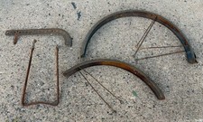 Prewar Bicycle Bike Fenders Chainguard Drop Stand Iver Johnson picture