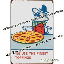 1970s Pizza Chef Finest Toppings Food Advertising Tin Sign tins collectible picture