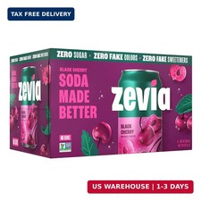 Zevia All Natural Soda, Black Cherry Zero, 12 Fl Oz (Pack of 6) picture