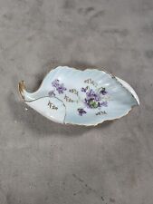 Vintage Porcelain Trinket Dish Violets Floral Gold Gilding picture