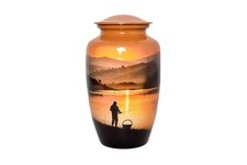 Adult Fishing Cremation Urns for Human Ashes Adult Memorial 200 LBs Velvet Bag picture