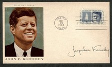 Jacqueline Jackie Kennedy Signed Autographed First Day Cover Grad Authentication picture