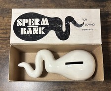 Vintage Sperm Bank Coin Bank Adult Humor Sex Gag Gift picture
