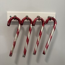 Vintage Kentlee Mercury Glass Candy Cane Ornaments (4) 1940s USA picture