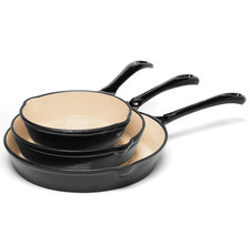 3-Piece Enameled Cast Iron Skillet Set - picture