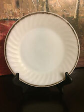 Anchor Hocking Fire King Set Of 4 White Swirl Milk Gold Trim Dinner Plate 9 Gift picture
